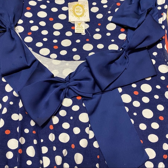 EUC Anthropologie Ric Rac Polka Dot Bow Tank - Picture 7 of 10